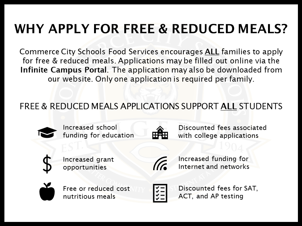 Free & Reduced Meal Applications | Commerce High School