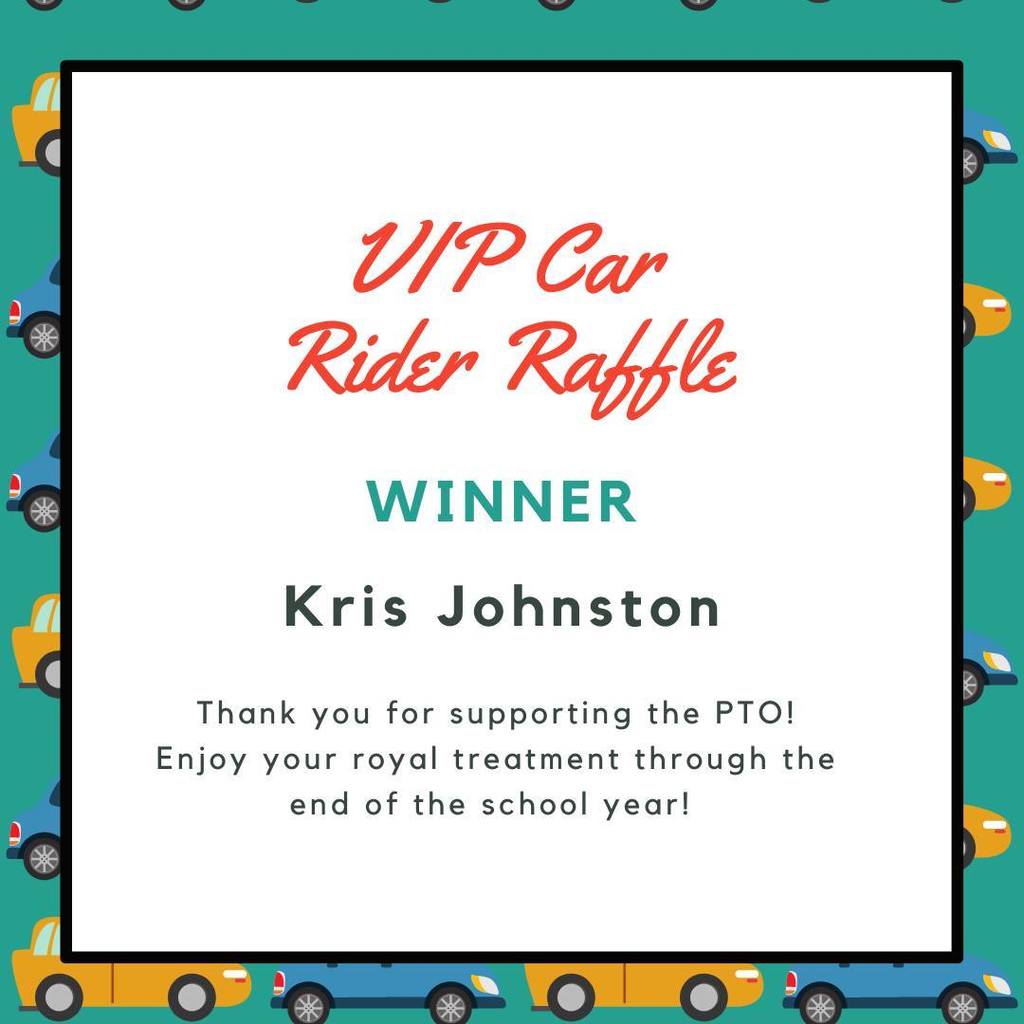 VIP Car Rider Raffle winner Kris Johnston